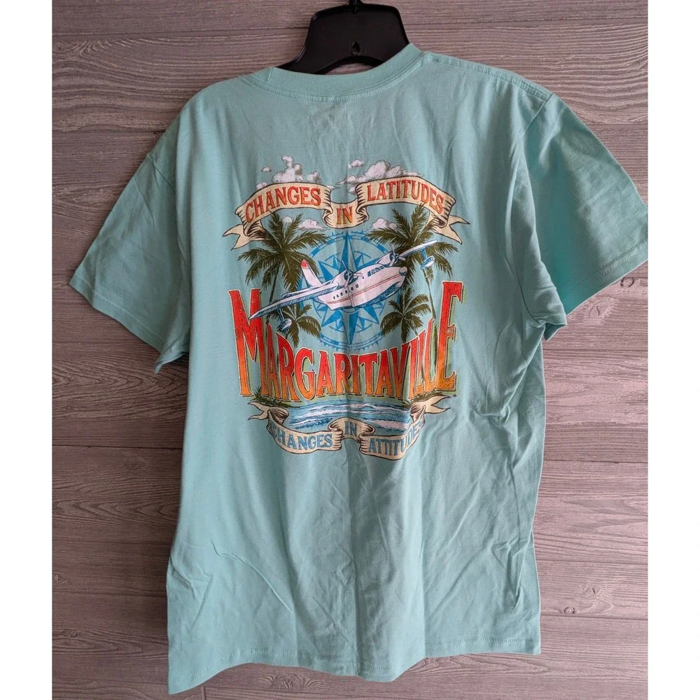 NWT-Margaritaville Mens Changes in Latitudes T-Shirt Mint Green Large Auburndale - Picture 2 of 5